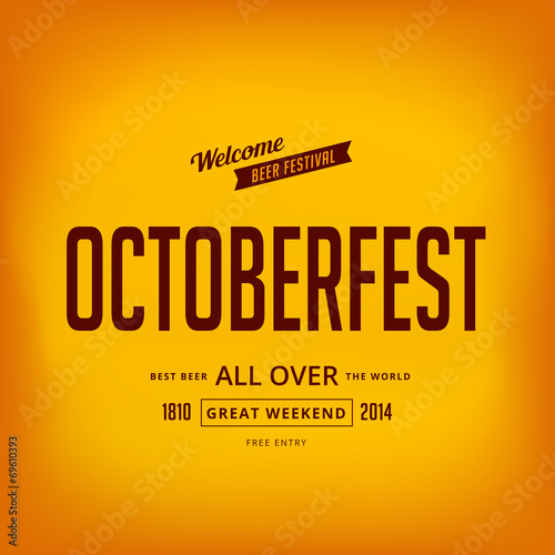 Octoberfest festival typographic vintage retro style vector