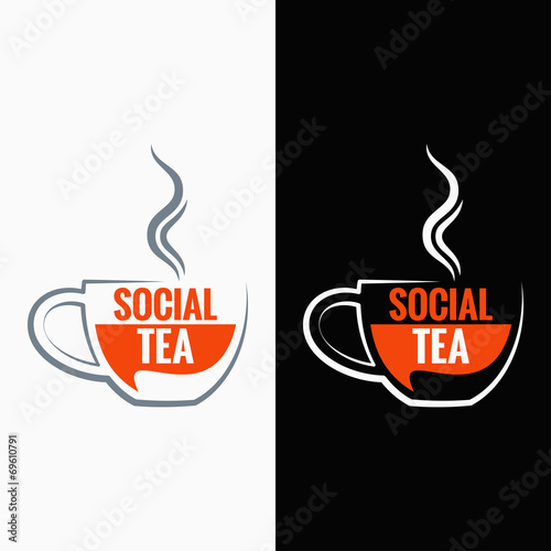 tea cup social media concept background