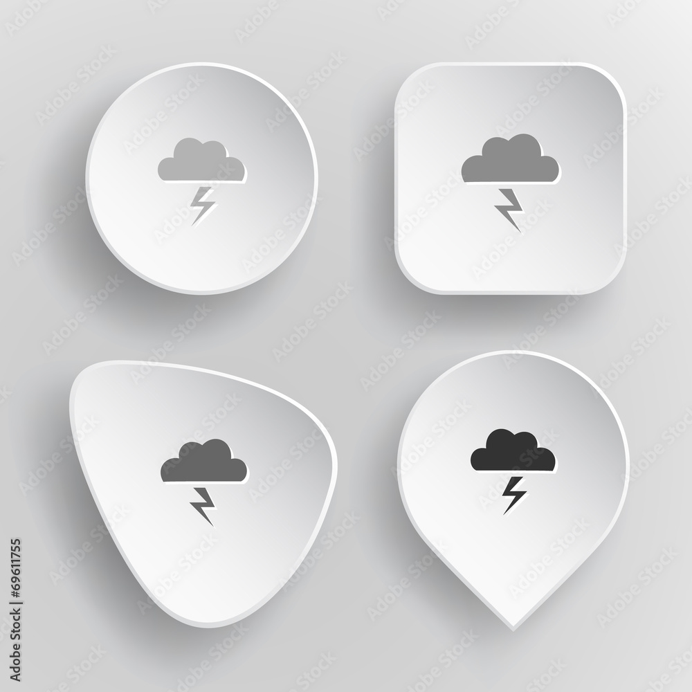 Storm. White flat vector buttons on gray background. Storm. White flat vector buttons on gray background.