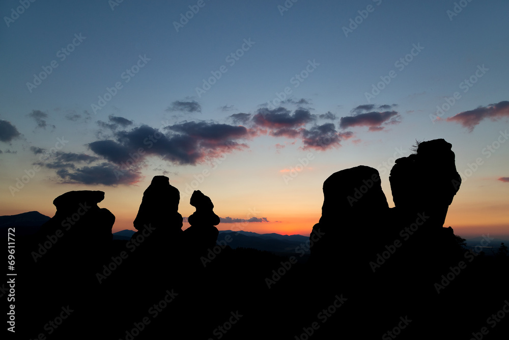 Belogradchik rocks during sunset