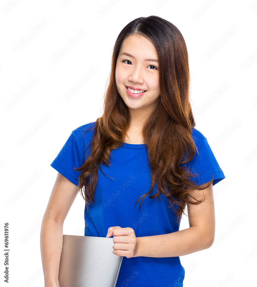 Young woman with computer