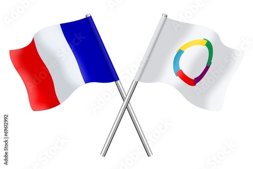 Drapeaux: France et Francophonie photo