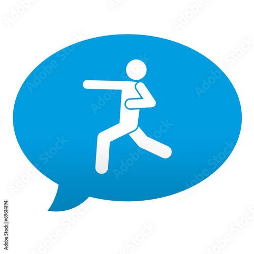 Etiqueta tipo app azul comentario simbolo karate