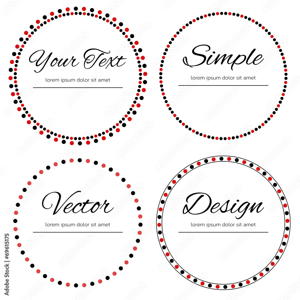 Four dotted circles for your text - vector design Four dotted circles for your text - vector design