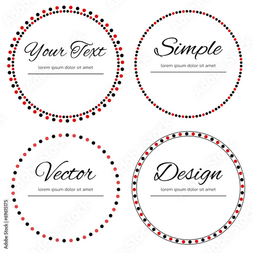 Four dotted circles for your text - vector design
