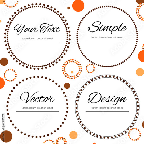 Dotted design in autumn colors for text - four dotted circles