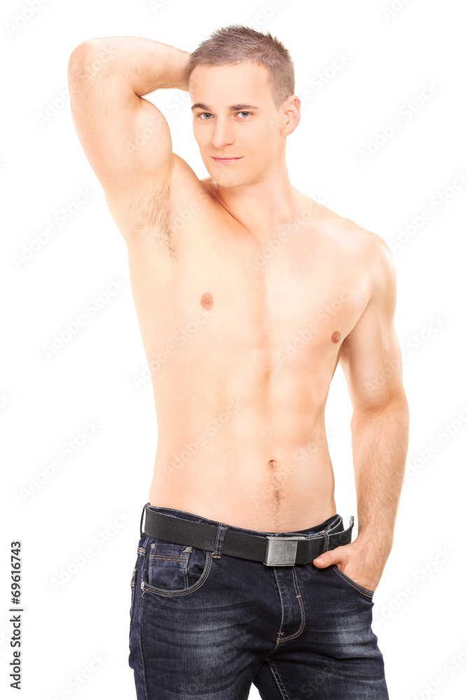 Fototapeta premium Handsome shirtless man posing