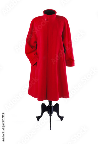 woman red coat