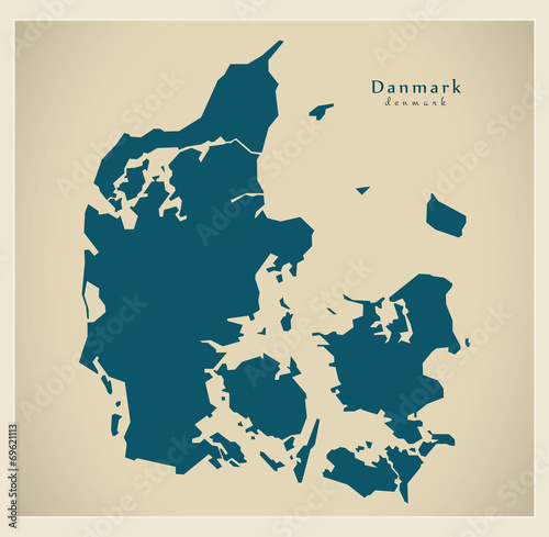 Moderne Landkarte - Dänemark