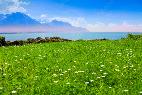 Magnificent Geneva lake near Alps
