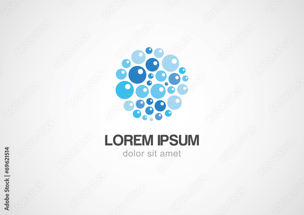 Water bubbles logo template. Vector icon Water bubbles logo template. Vector icon