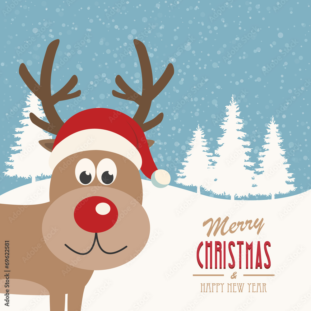 reindeer snowy background reindeer snowy background