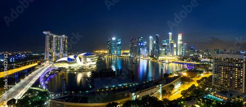 cityscape of singapore at night © zhu difeng