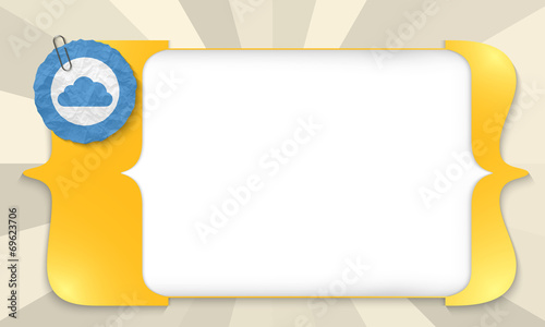 yellow square brackets for entering any text with cloud