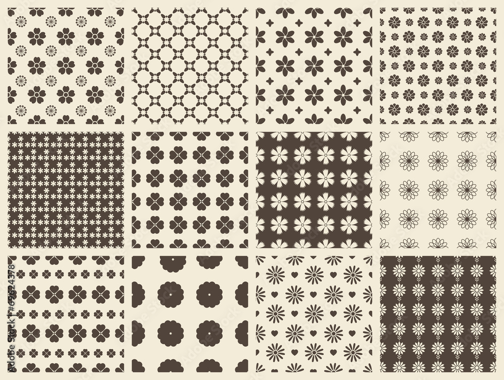 different vector seamless patterns