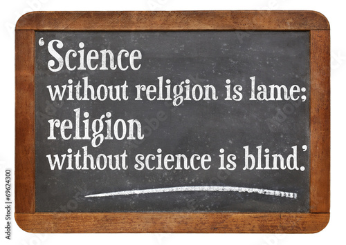 Plakat w ramie science and religion