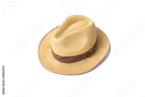 A woven fashion hat isolate on white background