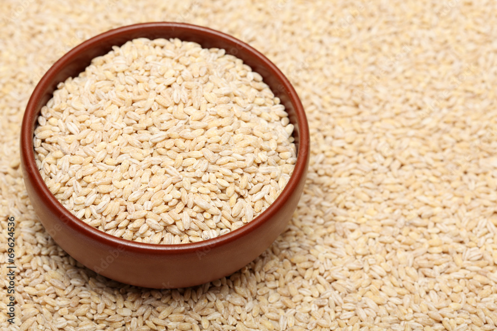 Pearl barley in bowl Pearl barley in bowl