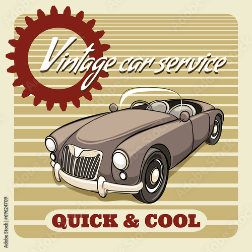 Quick and Cool - Vintage Car Service poster