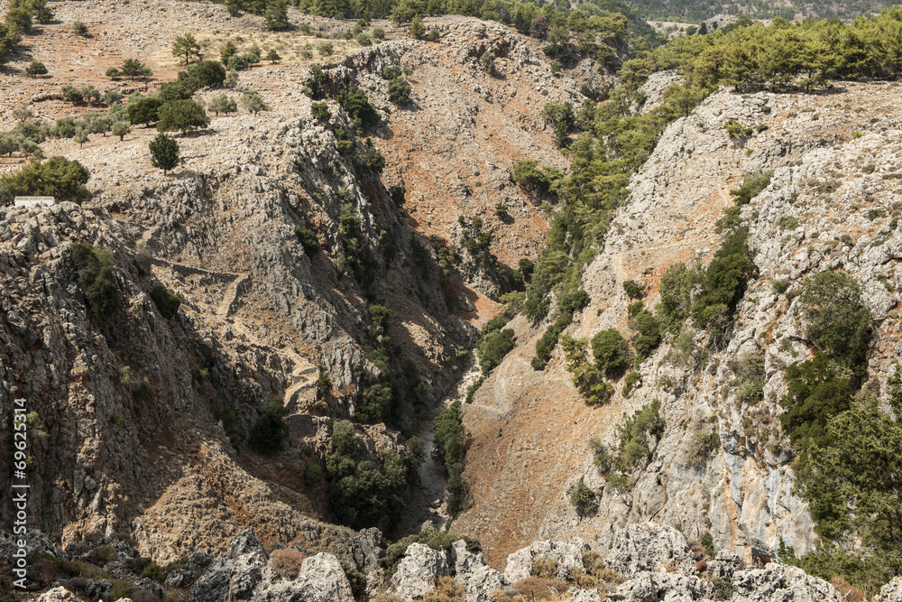Aradena-Schlucht, Südküste von Kreta, Griechenland Aradena-Schlucht, Südküste von Kreta, Griechenland