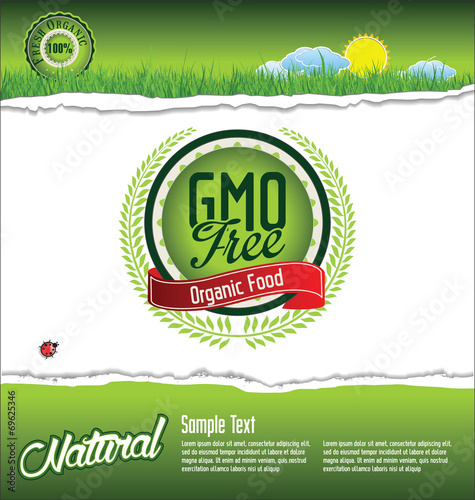 Ecology, organic, nature, GMO free green banner