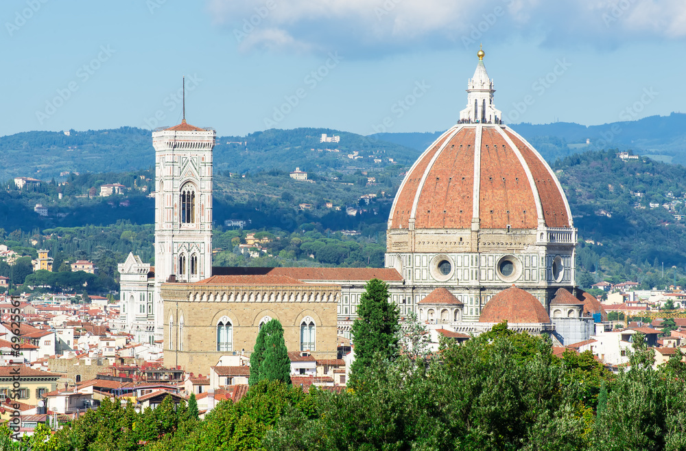 view of Florence and Santa Maria del Fiore (Duomo), Italy