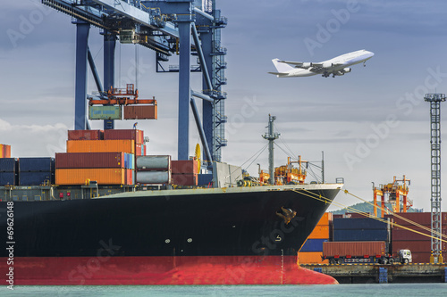 Container Cargo freight ship
