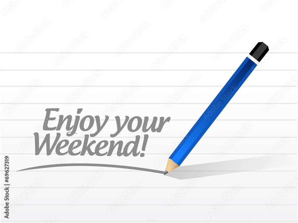 enjoy your weekend message illustration design enjoy your weekend message illustration design