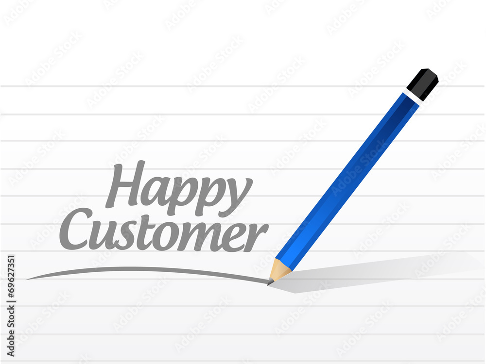 happy customer message illustration design