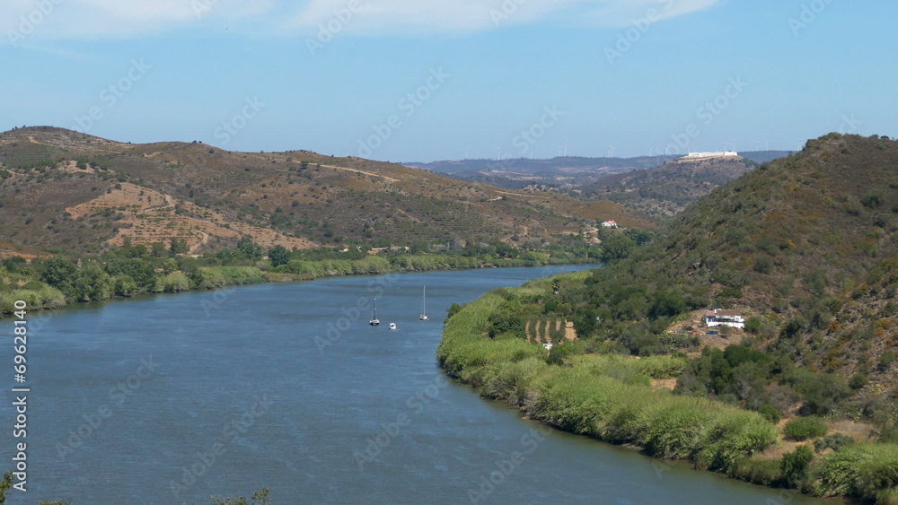 Panoramic View of the Valley with River, Alentejo Portugal Panoramic View of the Valley with River, Alentejo Portugal