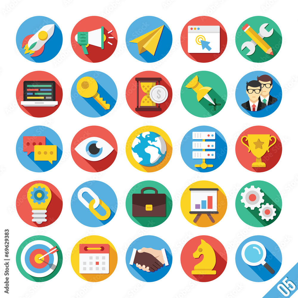 Modern Vector Flat Icons Set 5