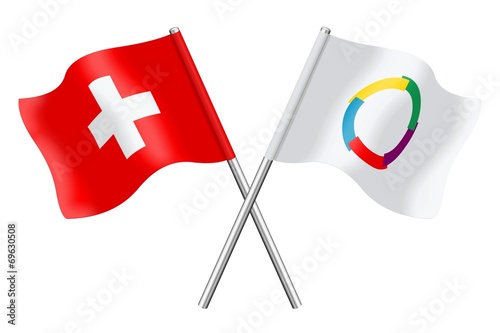 Drapeaux: Suisse et Francophonie