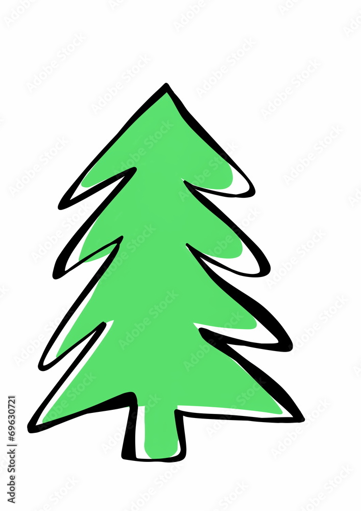 hand drawn Christmas tree hand drawn Christmas tree