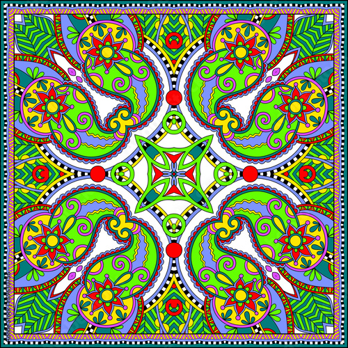 Traditional ornamental floral paisley bandanna