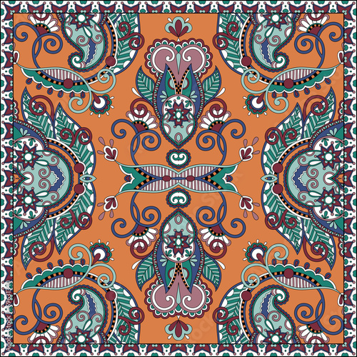 Traditional ornamental floral paisley bandanna