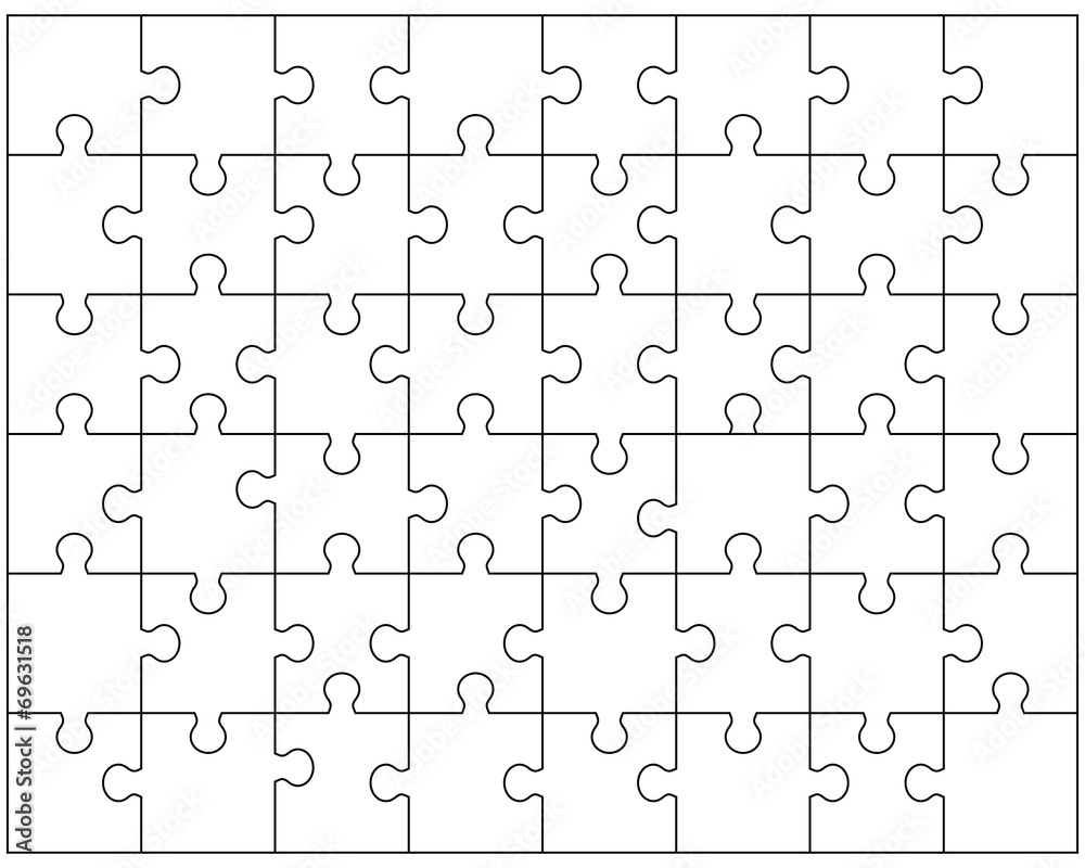 Vector illustration of white puzzle 3