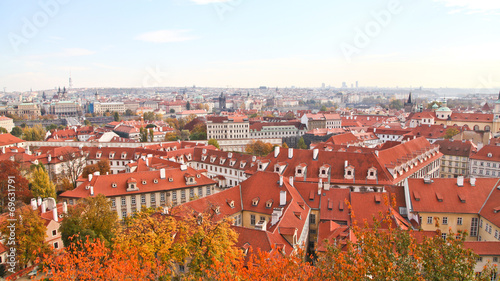 Beautiful buildings in Prague during Autumn