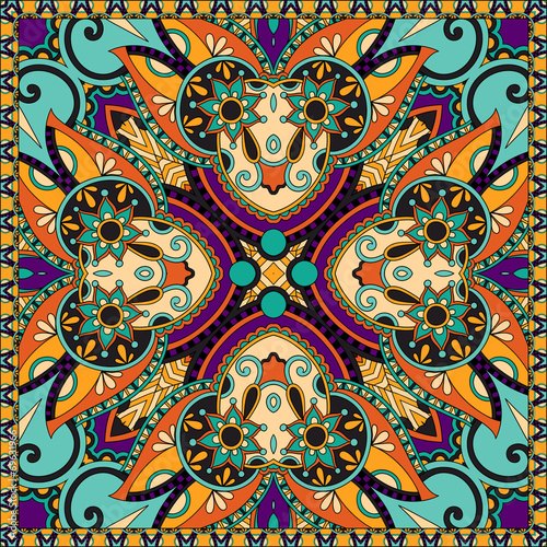 Traditional ornamental floral paisley bandanna
