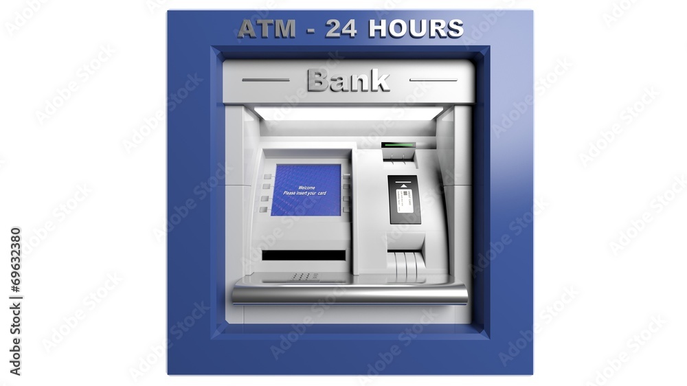 Atm machine isolated on white background Atm machine isolated on white background