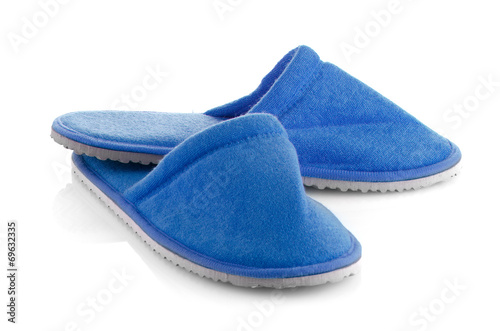 Quadro su tela A pair of blue slippers