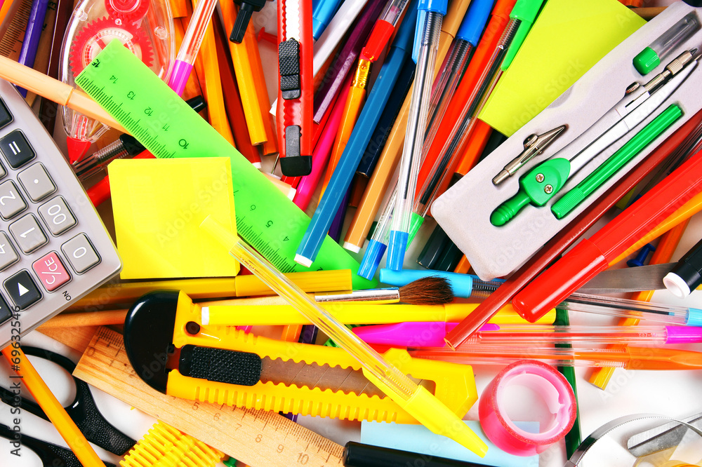 Obraz premium Stationery and school accessories.