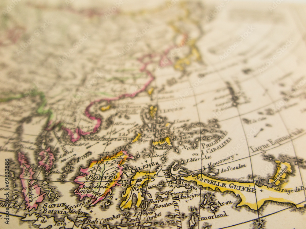 Naklejka premium 古地図 東南アジア