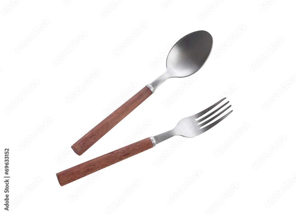 spoon and fork on white background spoon and fork on white background