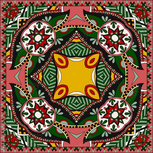 Traditional ornamental floral paisley bandanna