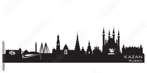 Kazan Russia city skyline Detailed silhouette