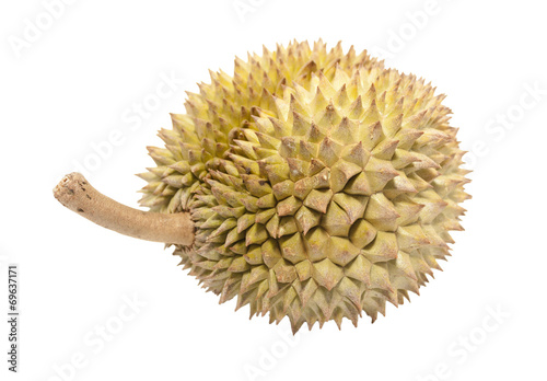 Asian tropical fruit known as Durian  Isolated on white