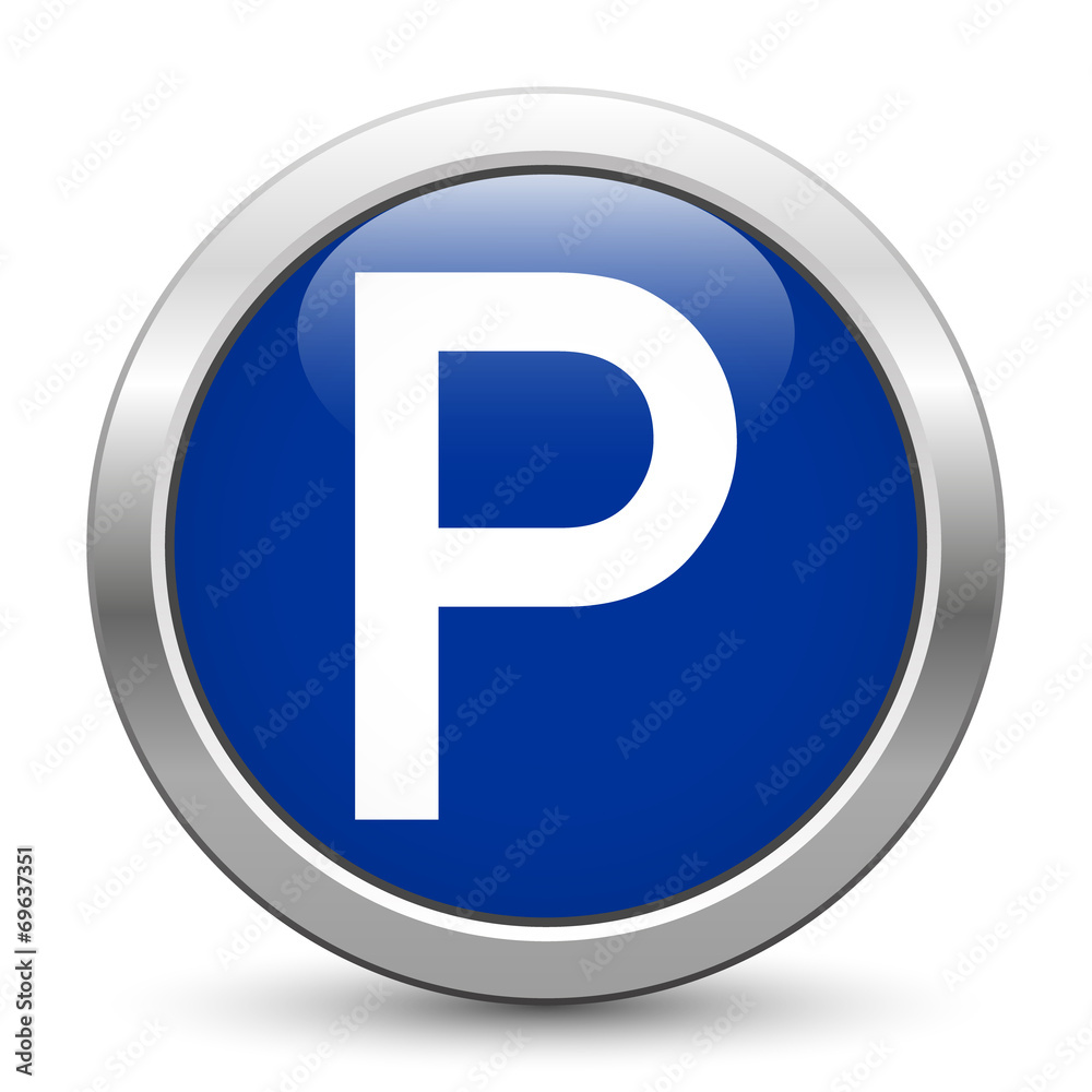 Parking - glossy metallic button Parking - glossy metallic button