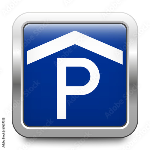 Parking garage - glossy metallic button
