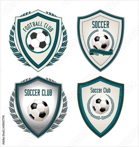 Set of soccer football emblem