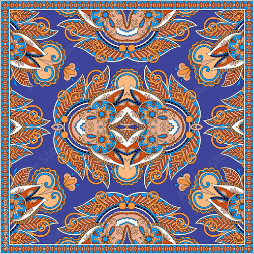 Traditional ornamental floral paisley bandanna